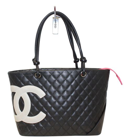 chanel cambon black tote|chanel large shopping tote.